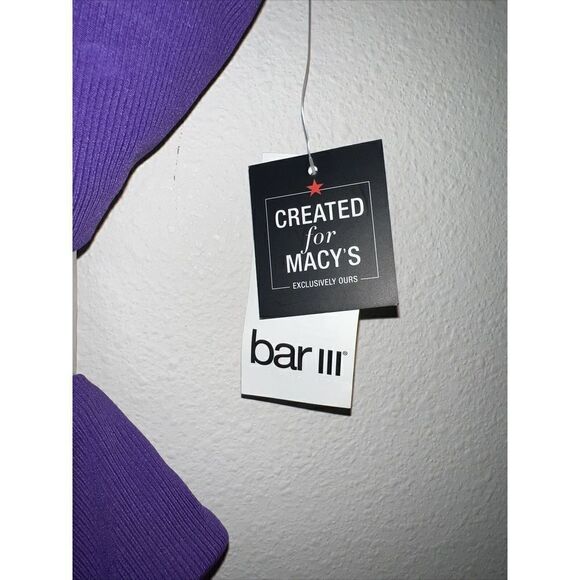 Bar lll Sz Small Micro Rib One-Shoulder Cutout One-Piece Purple Swimsuit $94+ - Picture 5 of 8